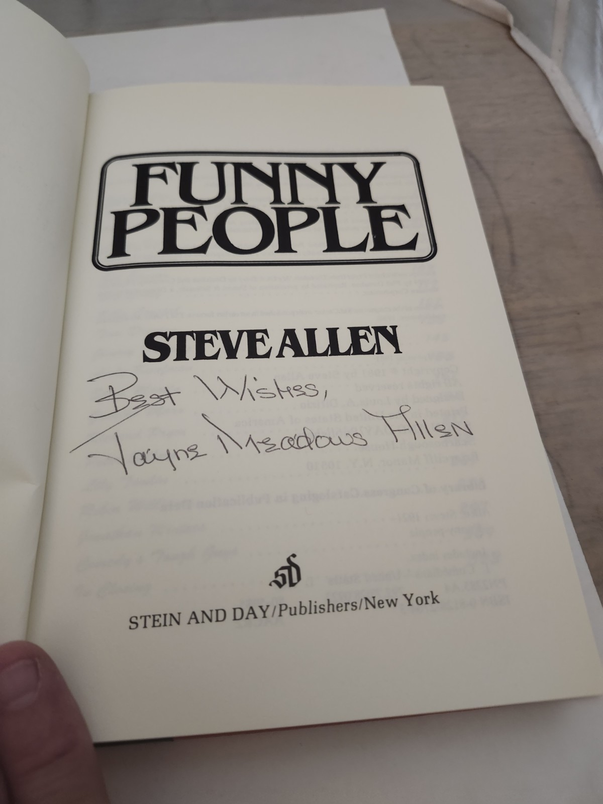 FUNNY PEOPLE by Steve Allen – Book -Signed-