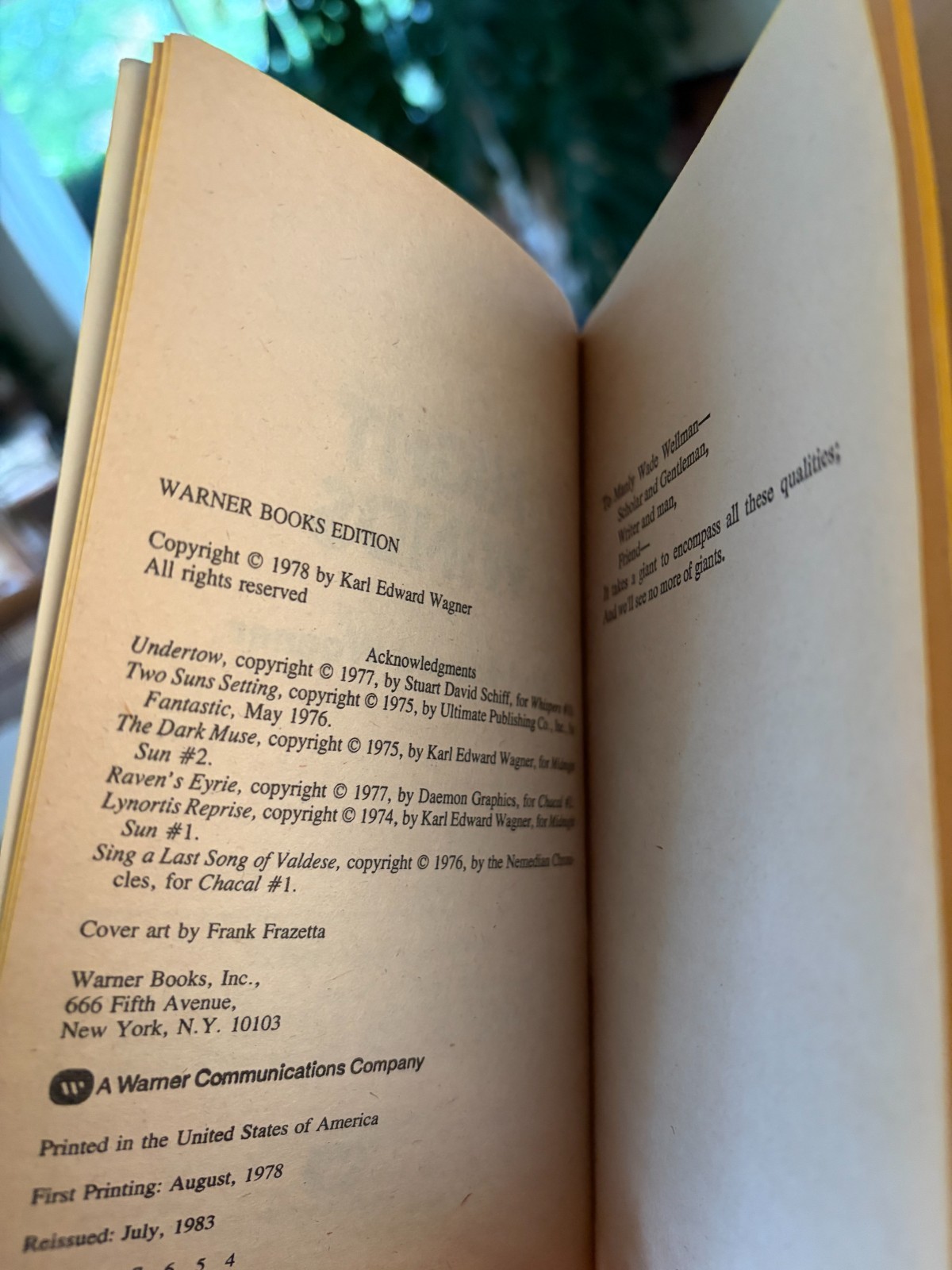 NIGHT WINDS By Karl Edward Wagner 1983 KANE Warner Books