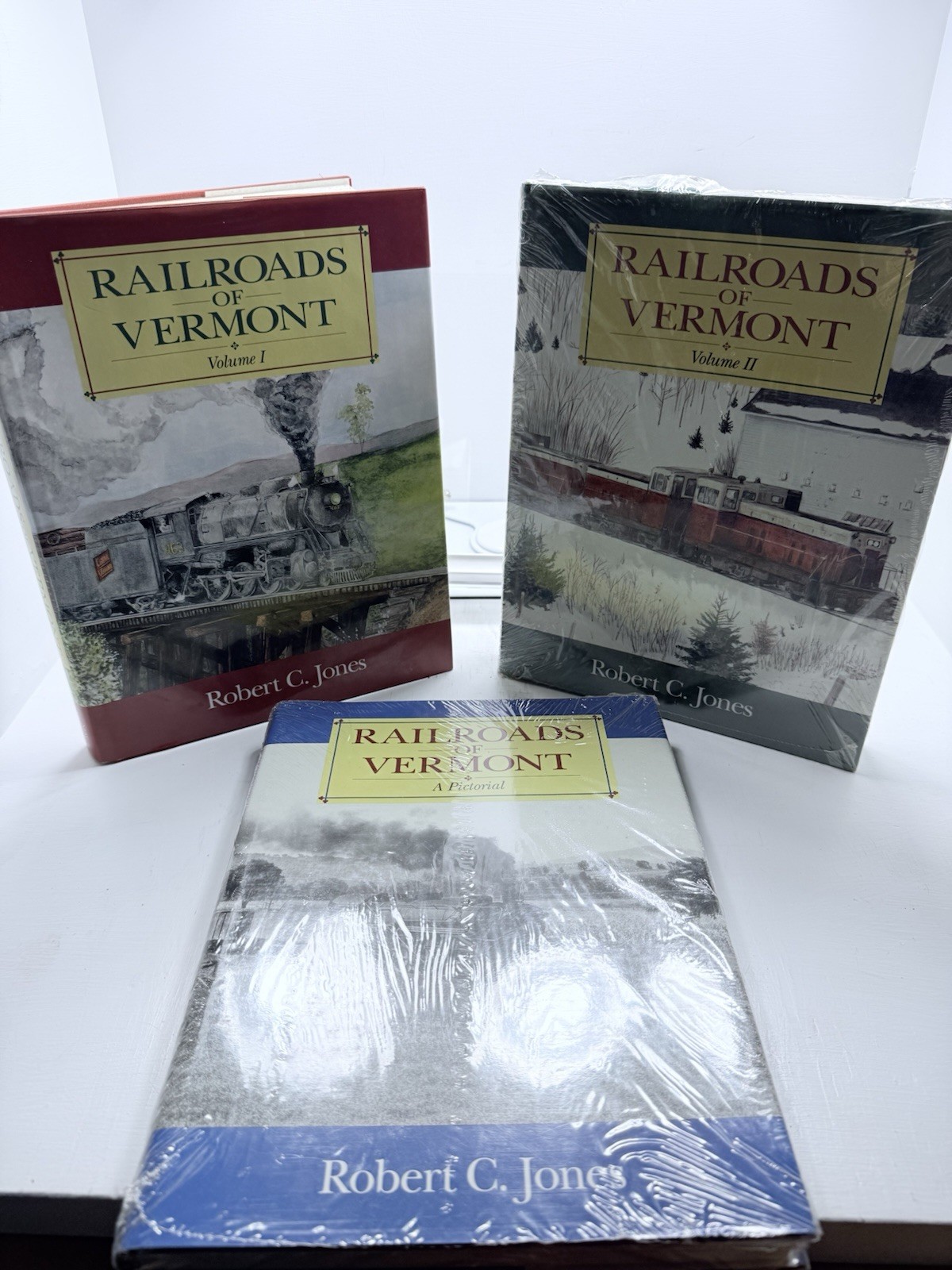 Railroads of Vermont Robert C Jones Vol 1 2 Pictorial 3 Book HC Set