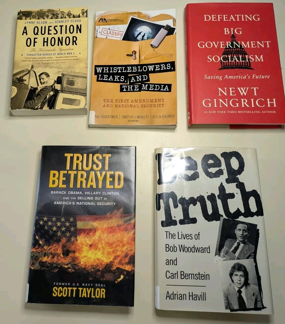 5 Political Books. Deep Truth, Trust Betrayed, Question Of Honor, Whistleblowers
