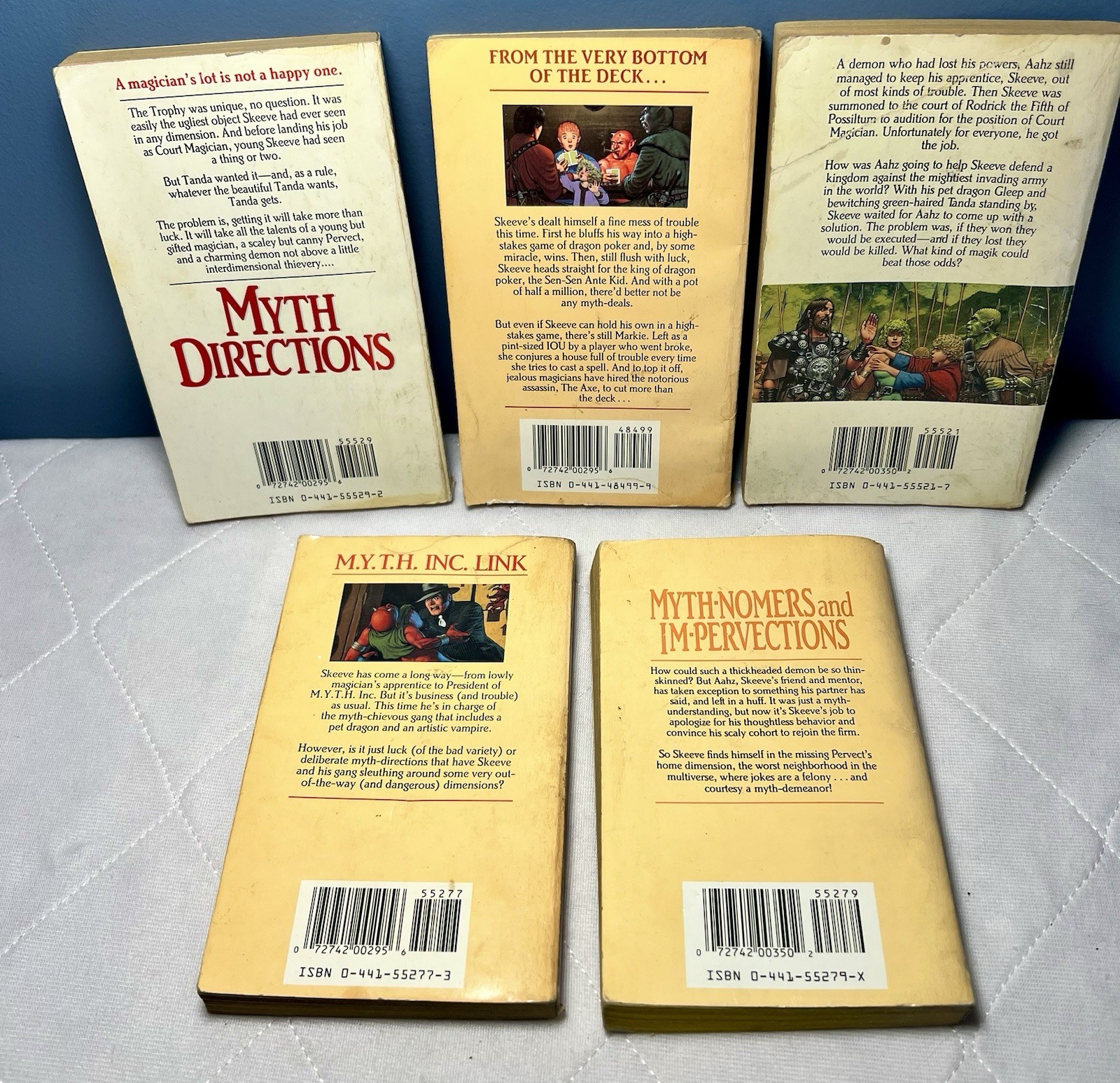 Robert Aspirin Books FIVE Myth Adventures Series Paperback 1980s Vintage