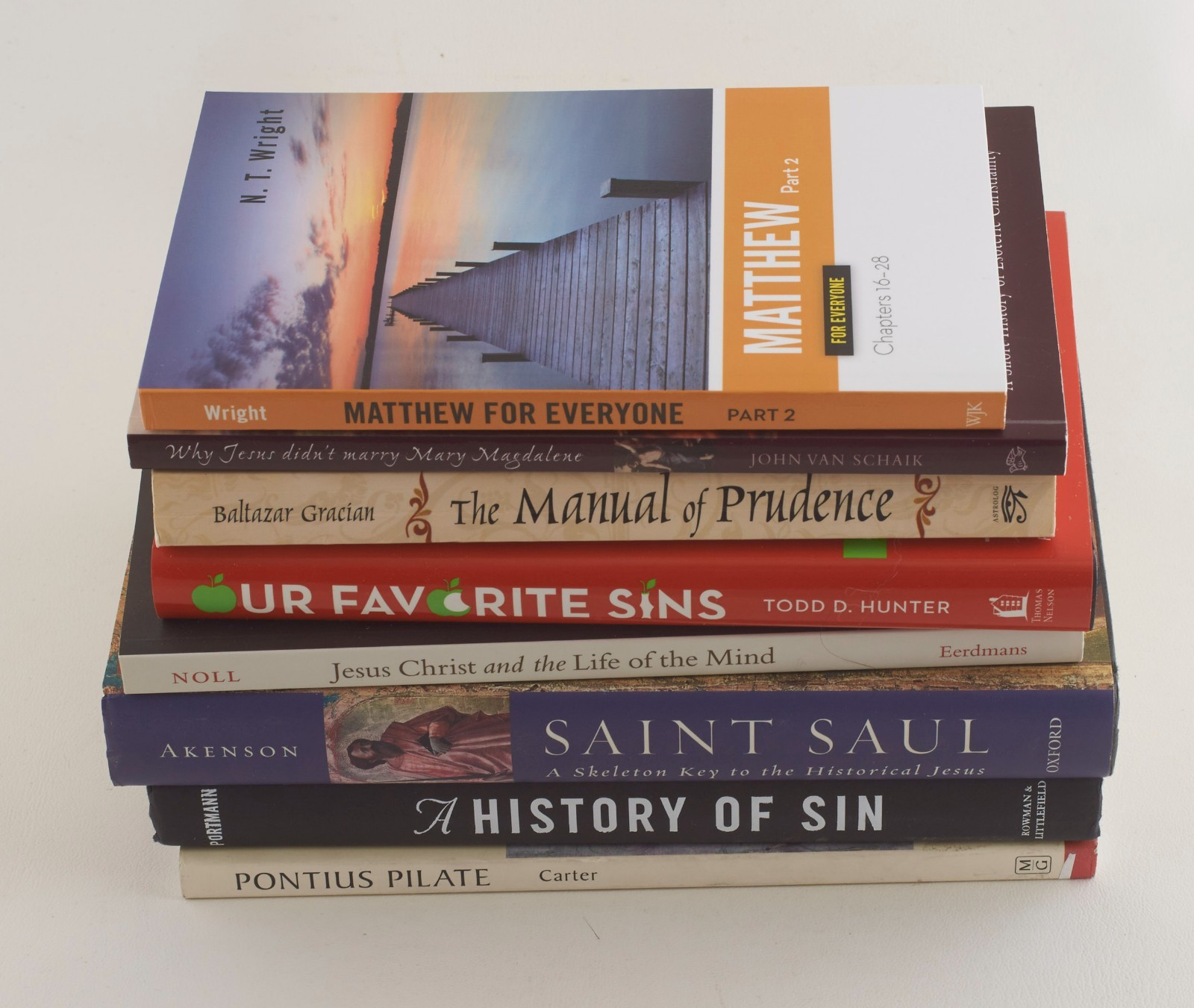[Lot of 8] Bible Theology History Books N.T. Wright Pilate Sin Noll