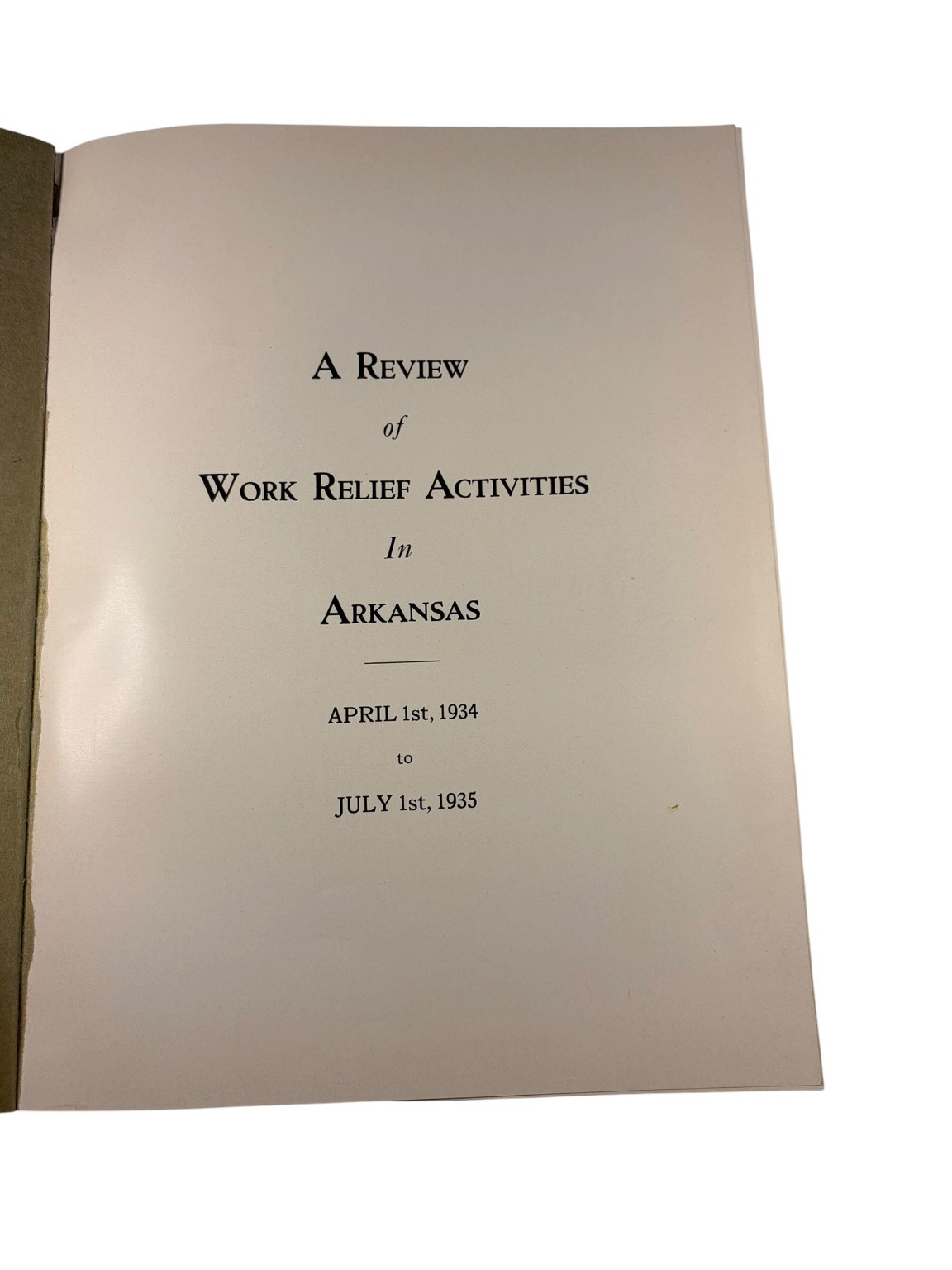Work Relief Activities Arkansas 1935 Parke-Harper Co. WPA New Deal History