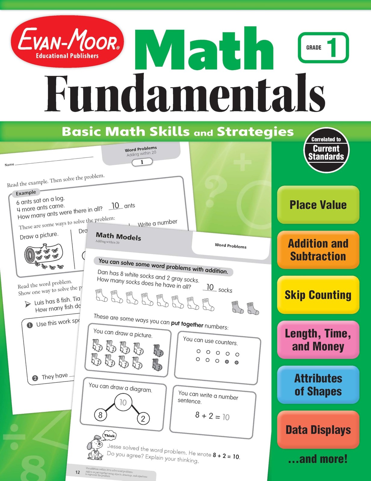 Evan-Moor Math Fundamentals Workbook, Teacher Reproducibles, 224 Pages, Grad…