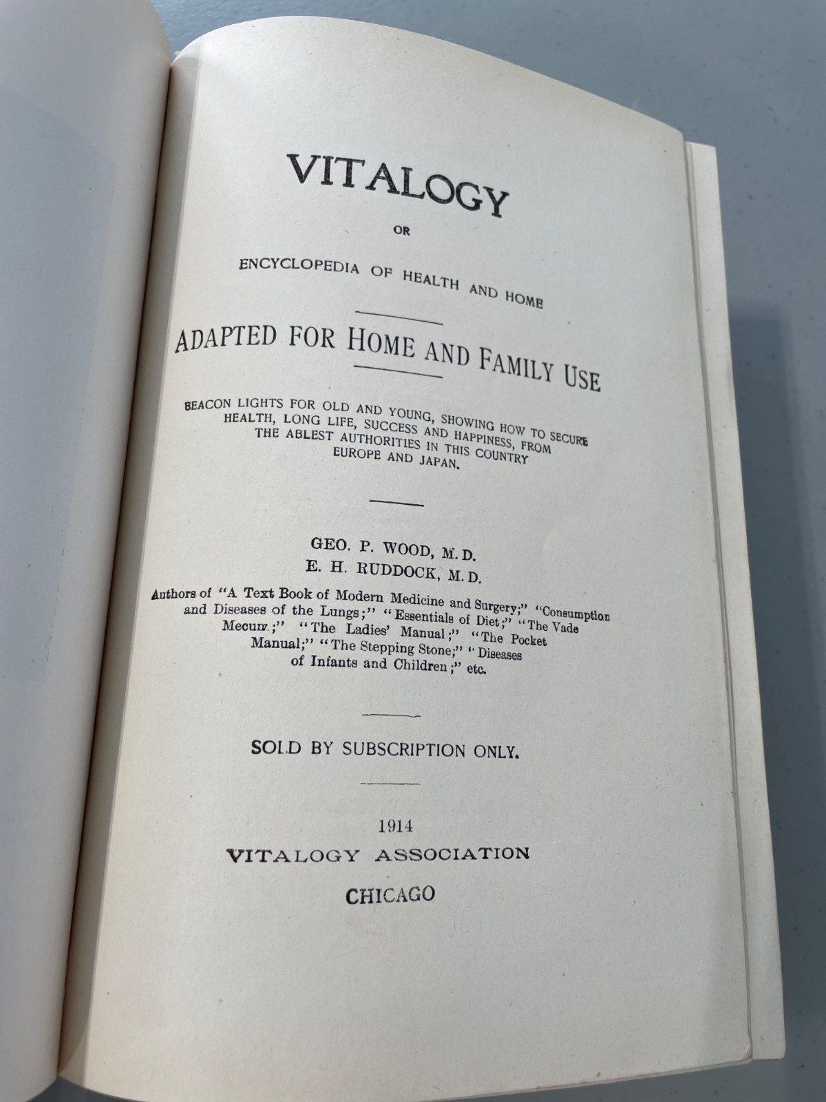 Antique Vitalogy Encyclopedia Of Health And Home Hardcover 1914 Black Leather