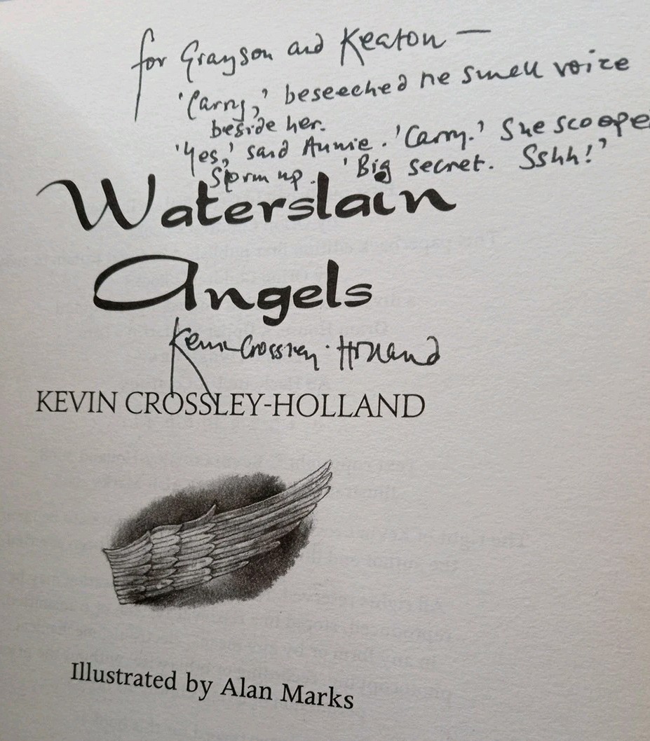 Signed Waterslain Angels By Kevin Crossley-Holland Fantasy Mystery Novel Book