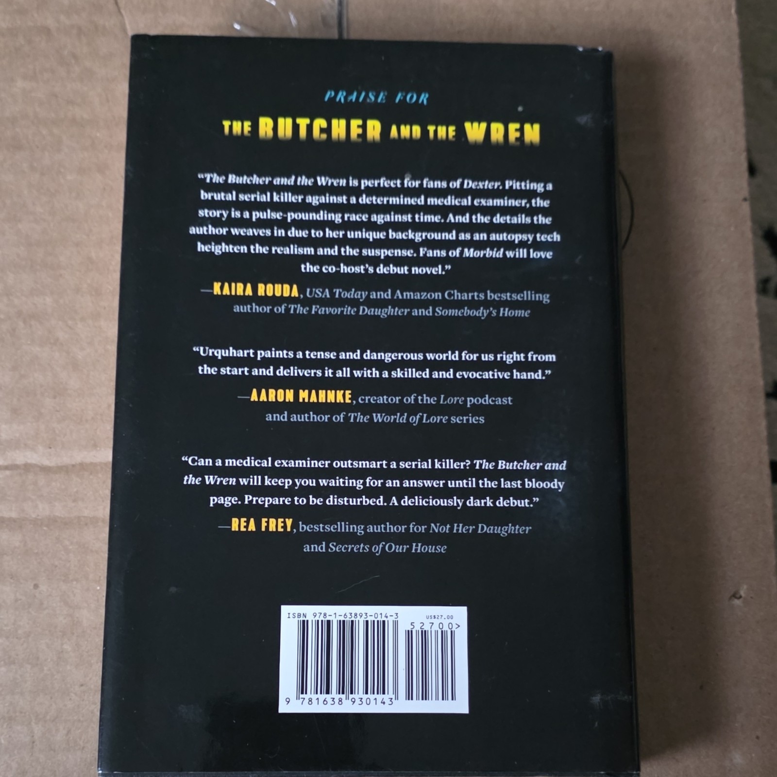Alaina Urquhart Butcher and the Wren Hardcover Novel Horror Thriller Crime