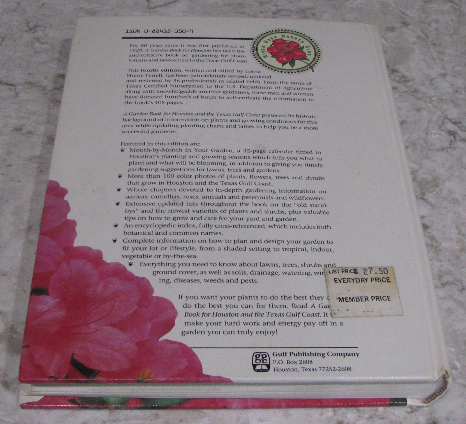 A Garden Book For Houston and the Texas Gulf Coast, 4th Ed, Terrell