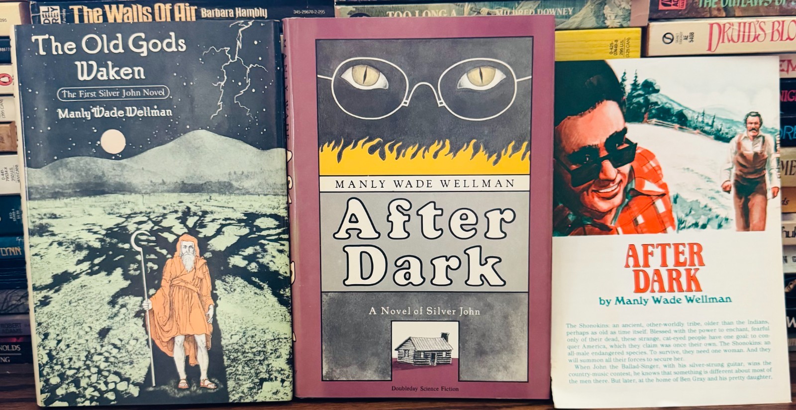 Silver John Books Old Gods Awaken After Dark W Orig Ad Manly Wade Wellman HB DJ