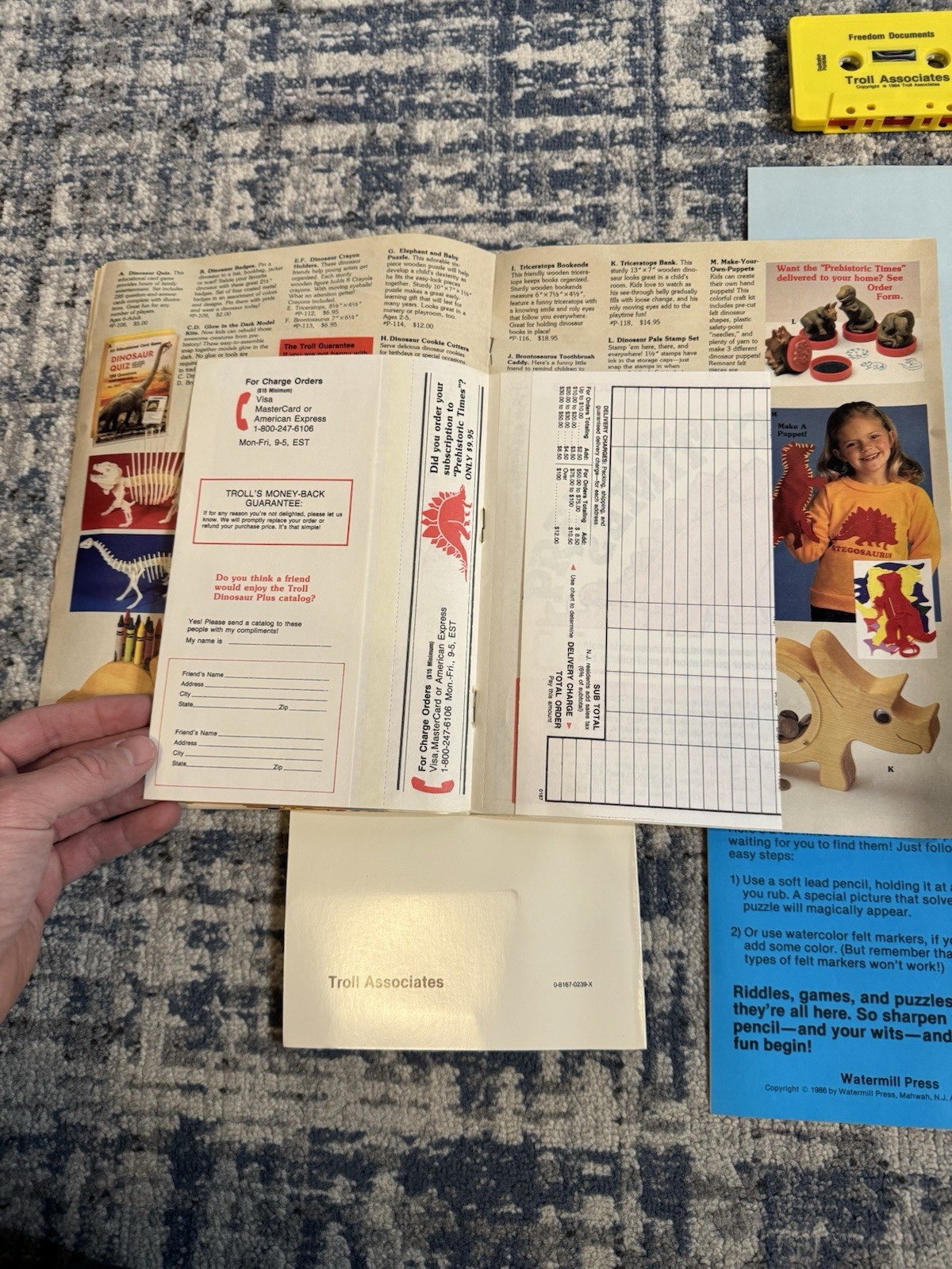Vintage Scholastic 1980’s TROLL BOOK CLUB Teacher FLYER BOOKLET BAG SET w/ Tape