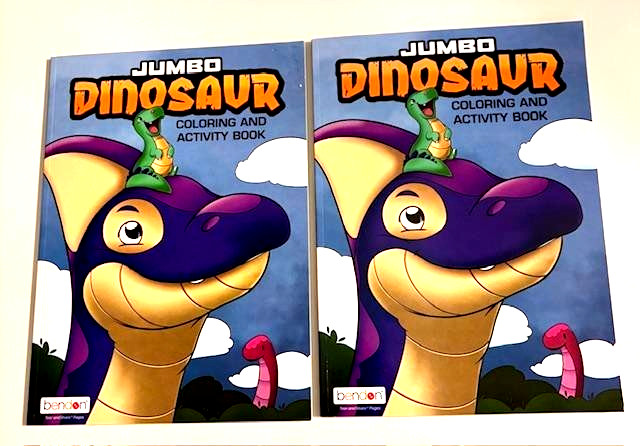 Jumbo Dinosaur Coloring and Activity Books bendon ages 3+ lot of 2 (same)