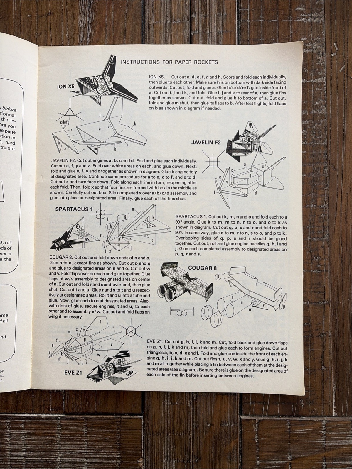 1983 VTG PAPER ROCKETS To Color Cut-Out & Fly TROUBADOR Press UNUSED COMPLETE