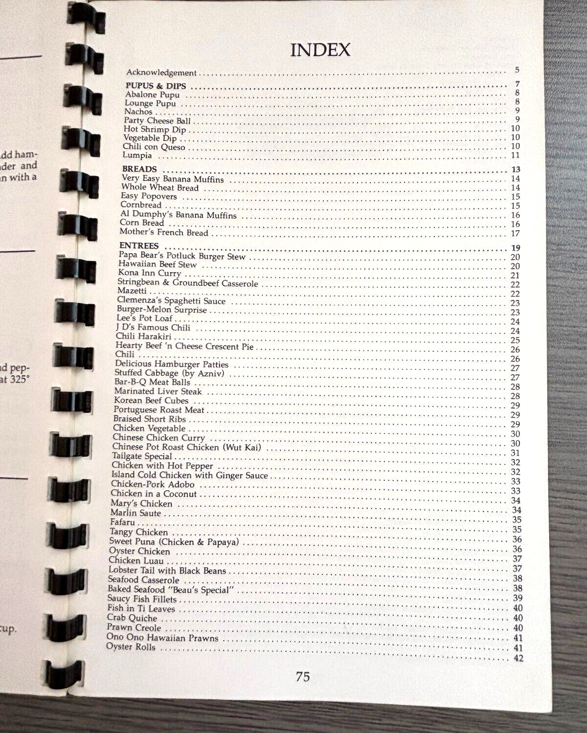 Vintage 1981 Hawaii AMCATS Cookbook WELCOME TO OUR KITCHEN Spiral Bound 76 Pages