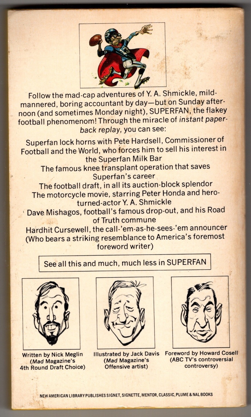 Superfan : The Freaky Football Folk Hero by Nick Meglin 1972