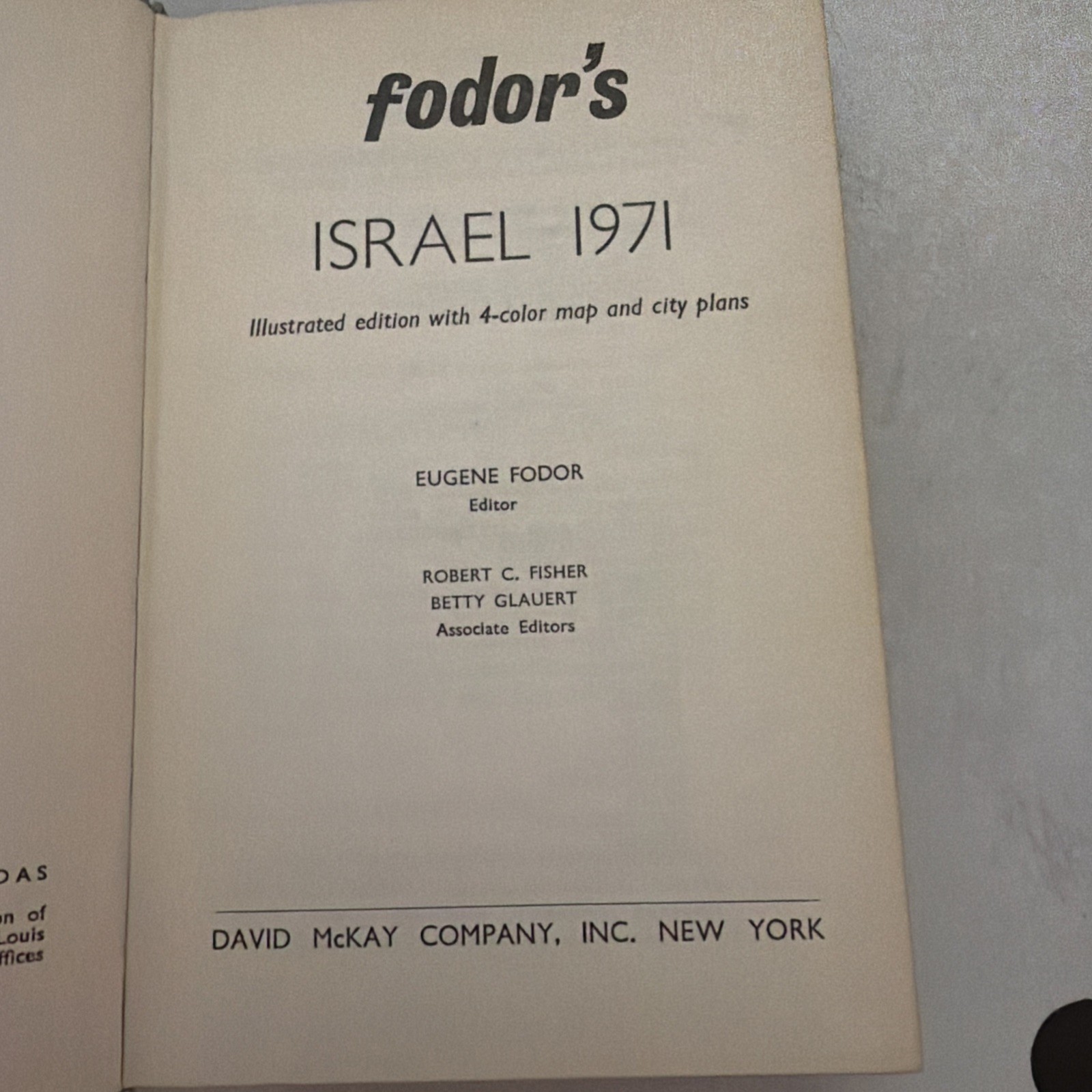 fodor’s Israel 1971
