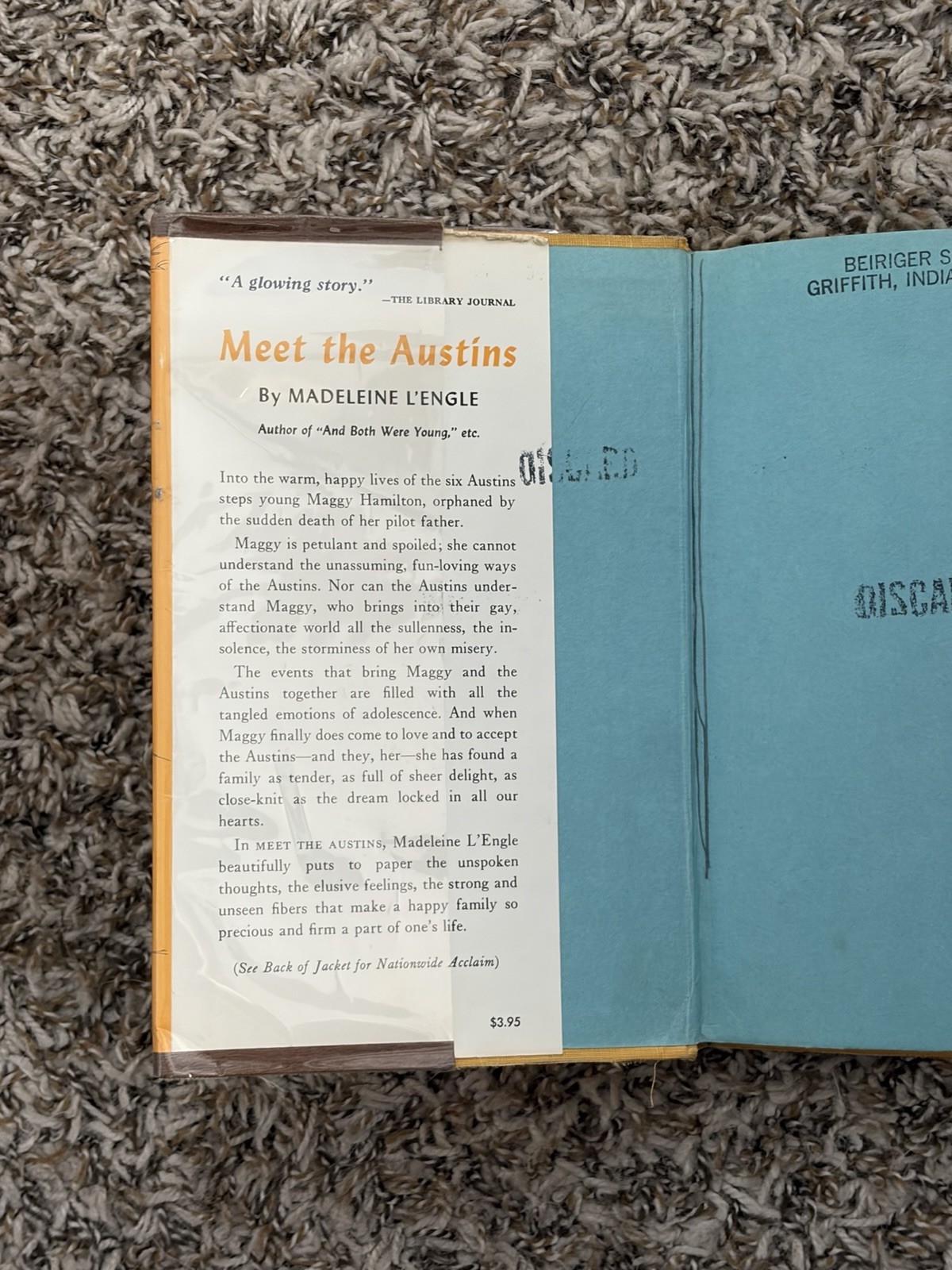 Madeleine L’Engle Meet the Austins 1960 Library Copy Hardcover