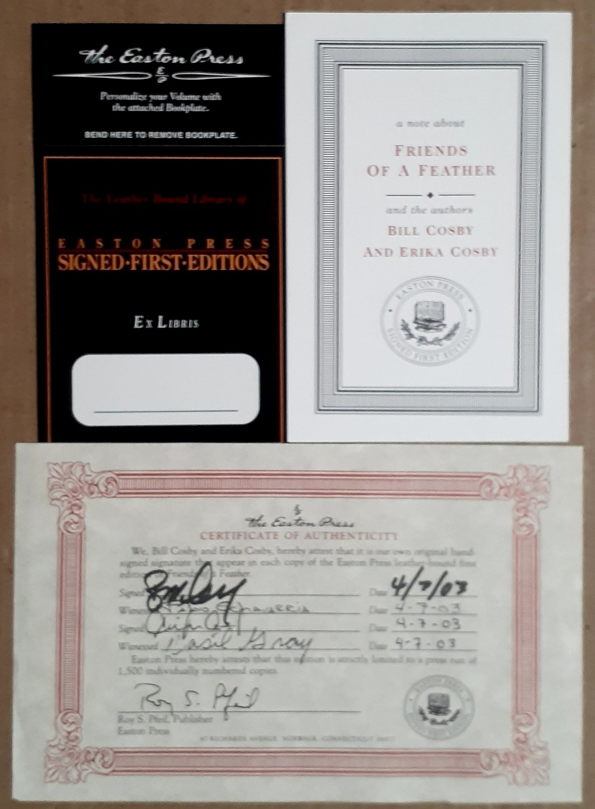 Friends Of A Feather By Bill Cosby SIGNED FIRST EDITION Easton Press Hardback