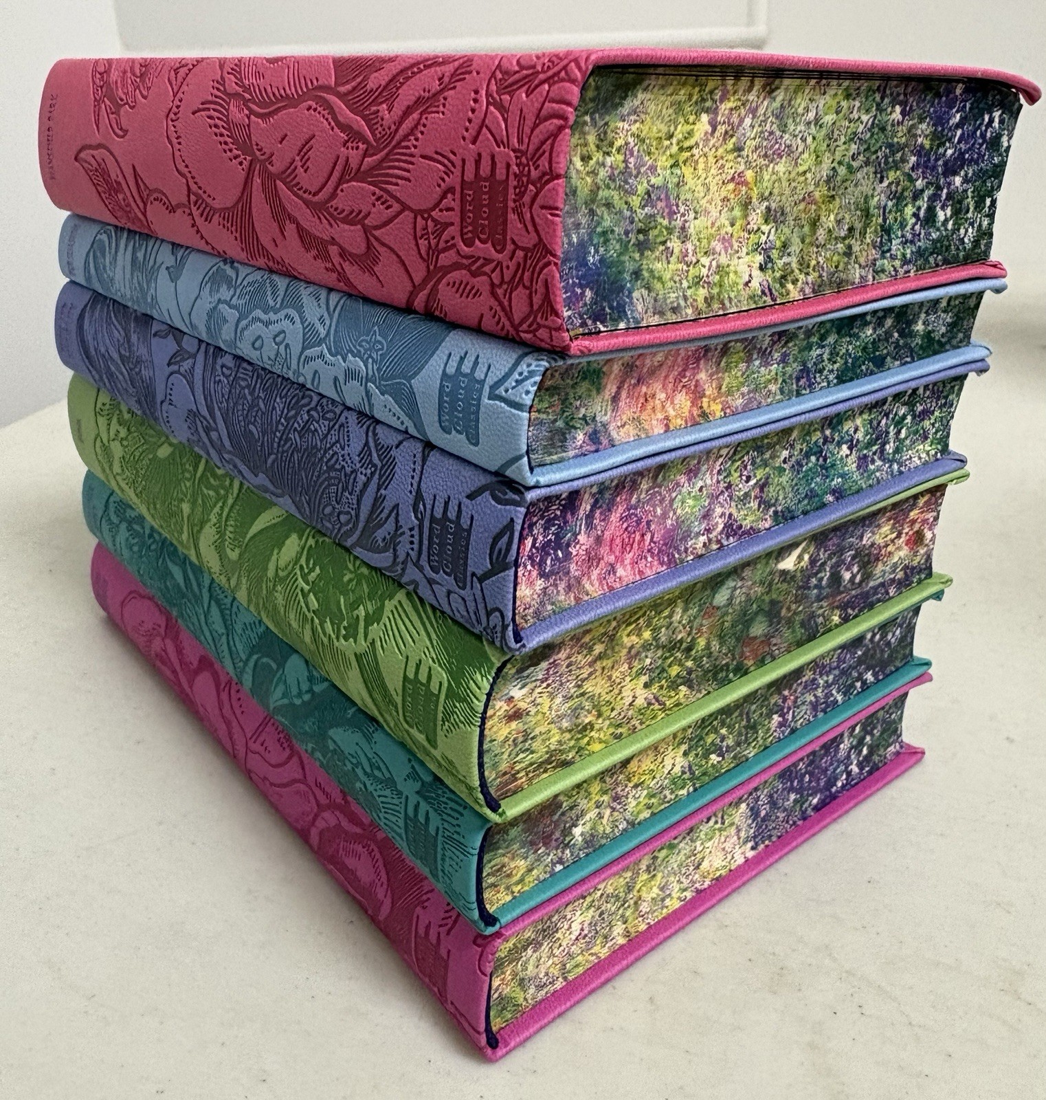 Jane Austen 6 Book Faux Leather Bound Set with Decorative Pages LIKE New
