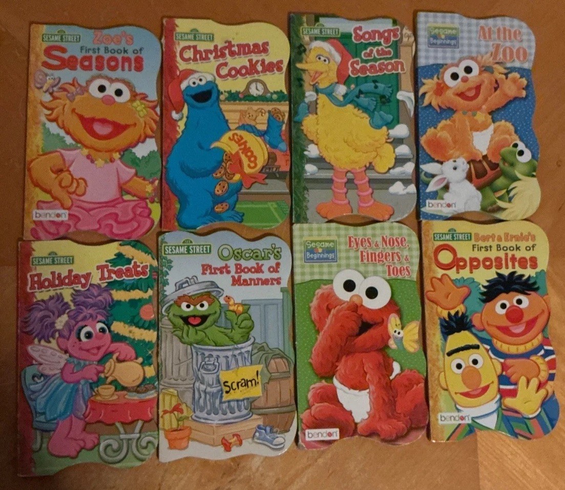 Bendon SESAME STREET Shaped Board Books Lot of 8 Beginnings & First Books 2000’s