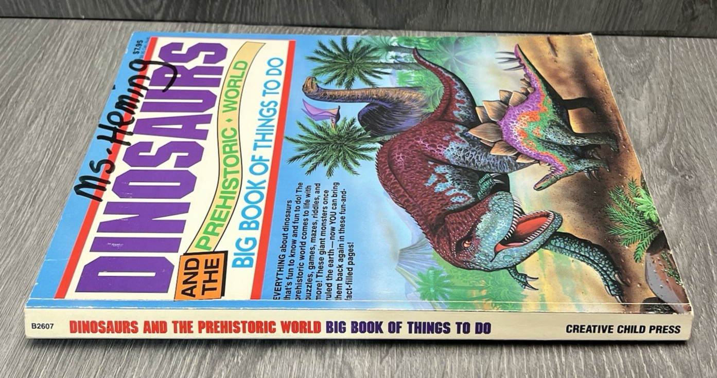 Dinosaurs Prehistoric World Coloring Activity Boom 1993 Vintage READ