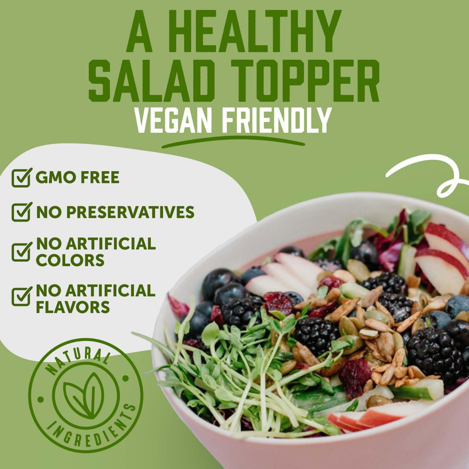 Crunchy Salad Toppers Mix with Seeds & Cranberries – Gluten Free, 16 Oz (Pack of