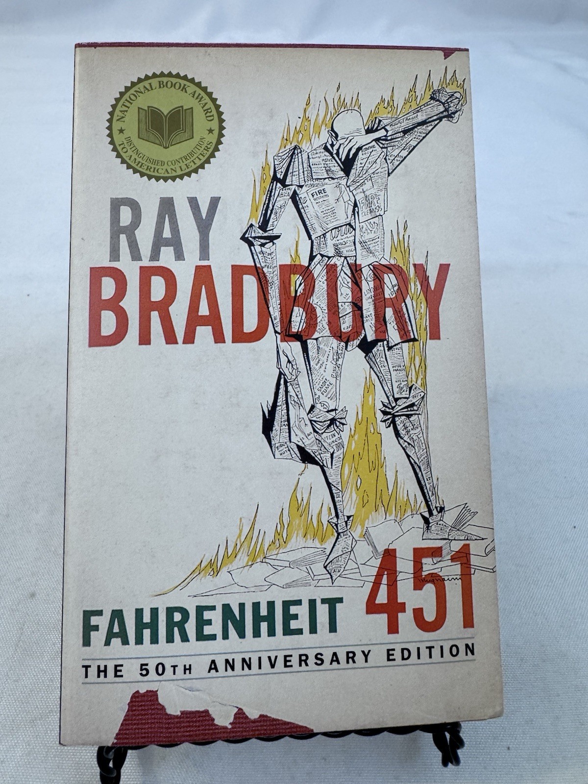 FAHRENHEIT 451 50th Anniversary Paperback Edition by Ray Bradbury 1991 Fast Ship