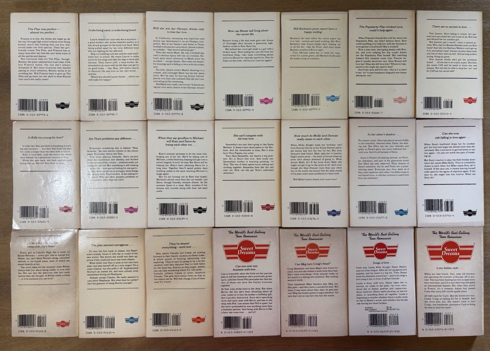 Sweet Dreams Lot 21 Teen Vintage YA Romance Paperback Books 1980s
