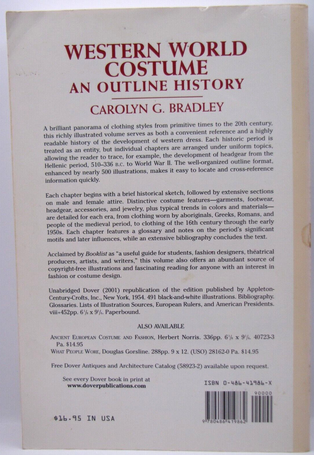 Western World Costume: An Outline History