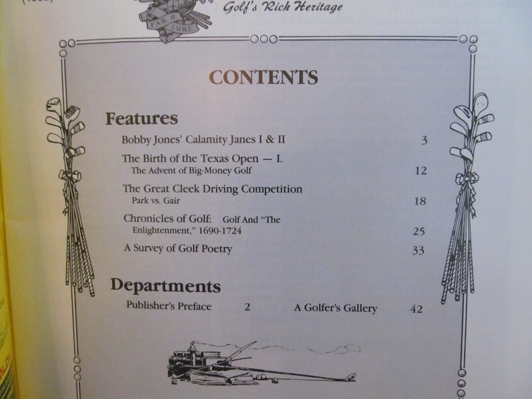 GOLFIANA MAGAZINE 1992 VOL 4 # 2 GREAT CONDITION 44 PAGES + COVERS