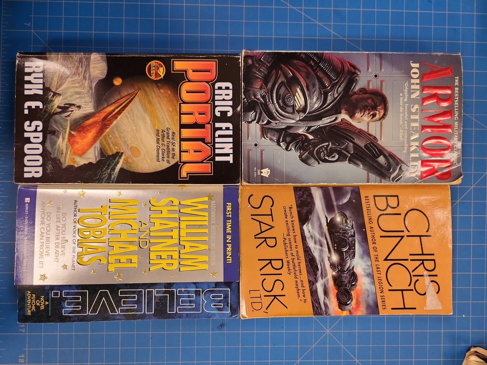 Sci-Fi Paperback Lot 4 Books Armor John Steakley Portal Eric Flint Shatner Bunch