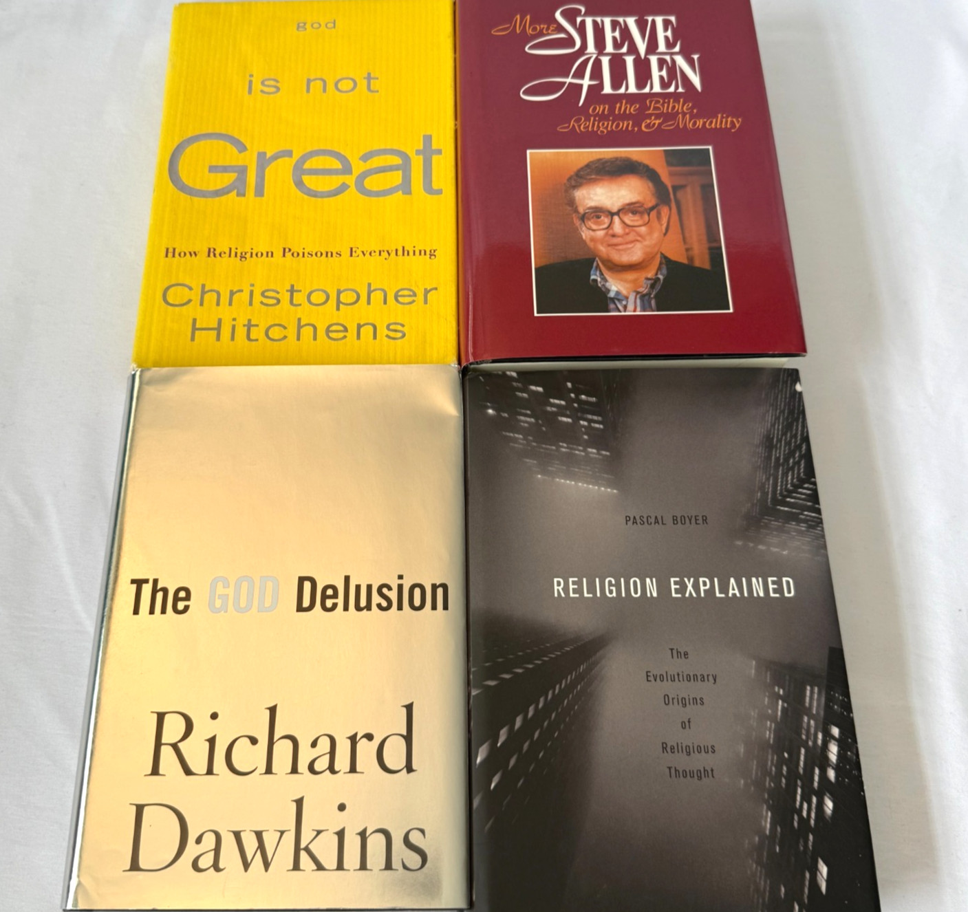 ATHEIST BOOK LOT 4 RICHARD DAWKINS CHRISTOPHER HITCHENS PASCAL BOYER STEVE ALLEN