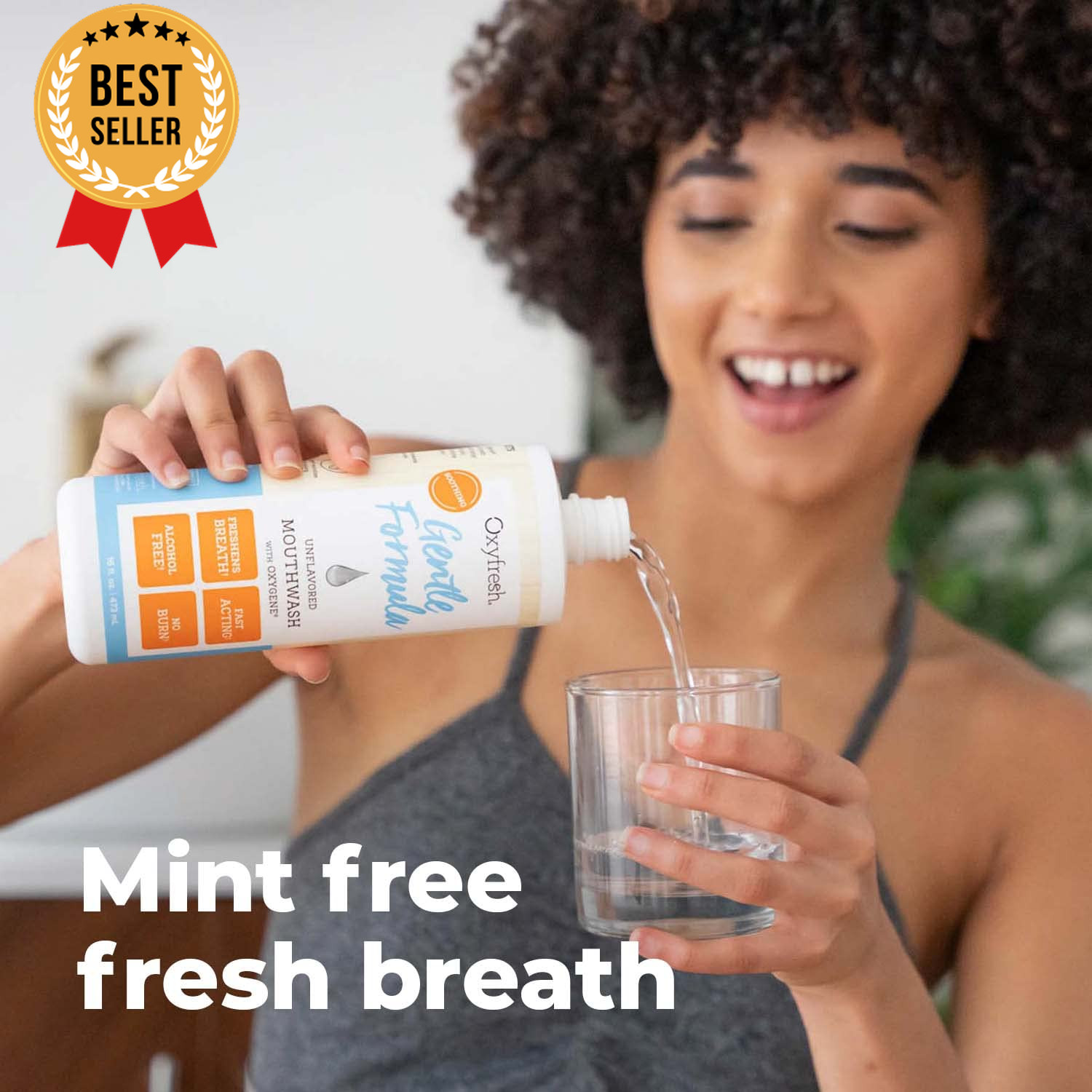 Gentle Formula Unflavored Mouthwash No Mint Alcohol Free for Sensitive Gums 16Oz