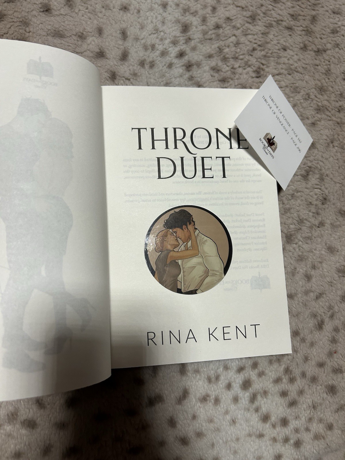 Books For Days Throne Duet by Rina Kent W/overlays