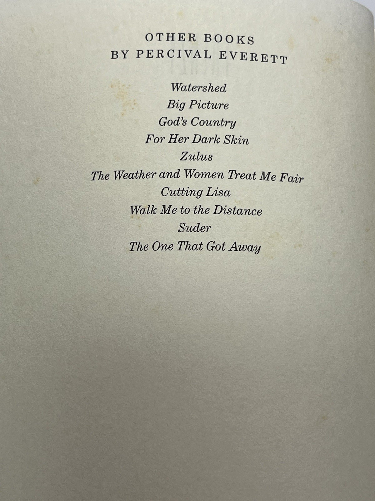 FRENZY BY PERCIVAL EVERETT, SIGNED, FIRST GRAYWOLF PRINTING 1997, DIONYSUS