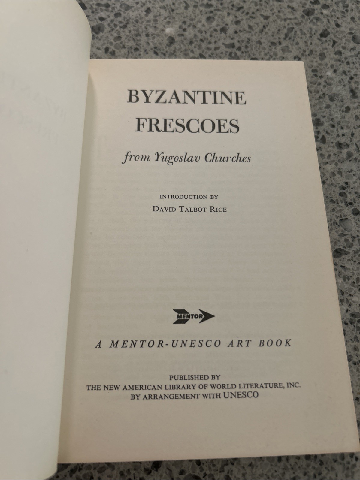 Byzantine Frescoes from Yugoslav Churches, Mentor-UNESCO, 1963 paperback VG
