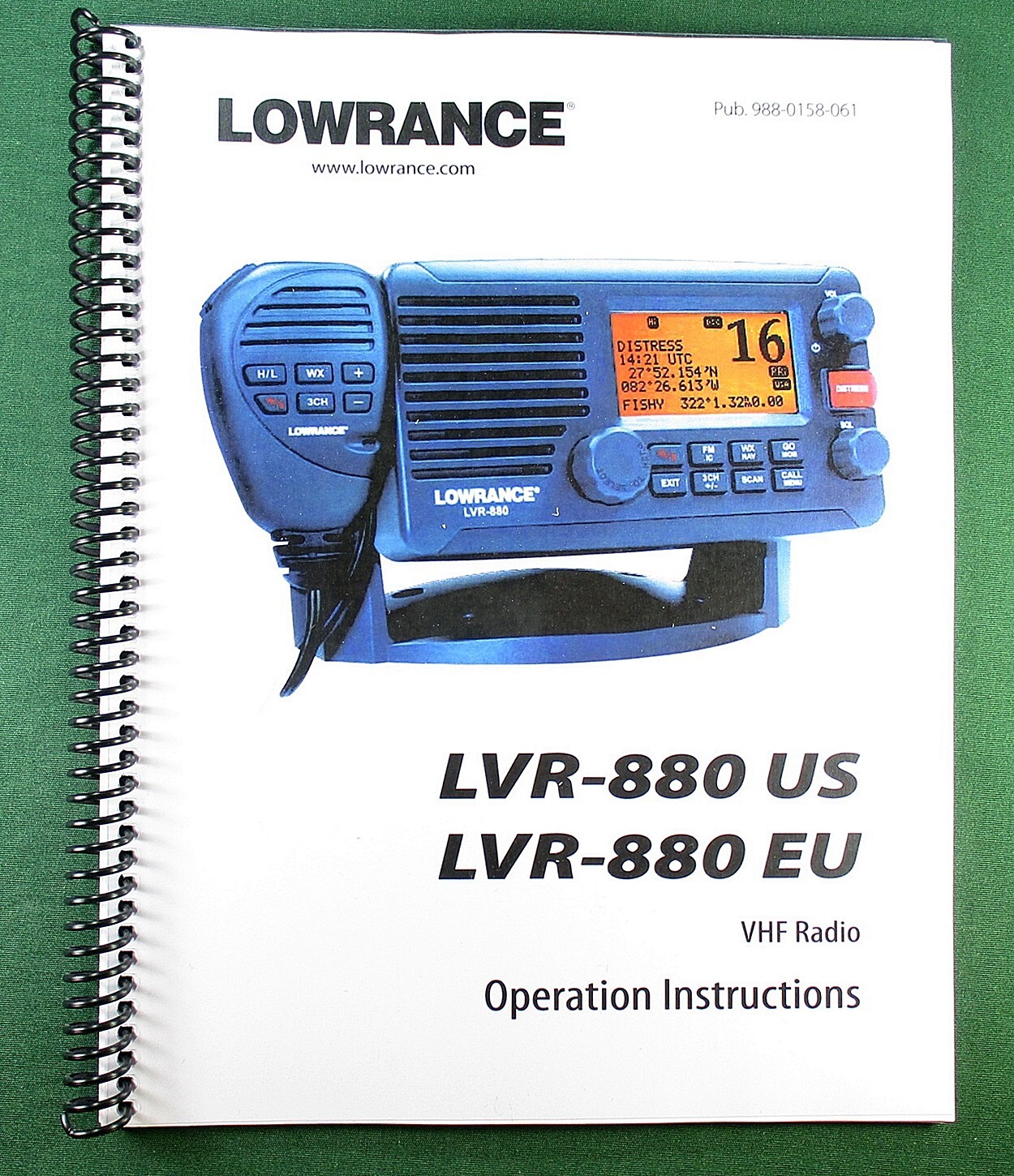 Lowrance LVR-880 US/EU Instruction Manual: In Color 76 Pages & Protective Covers
