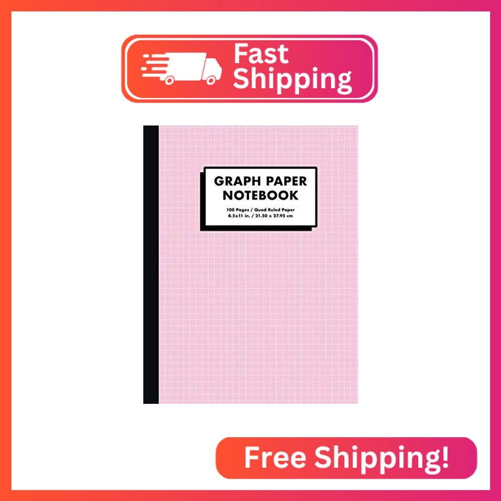 Graph Paper Notebook: 100 Sheets of Quad Ruled Paper | Composition Notebook For