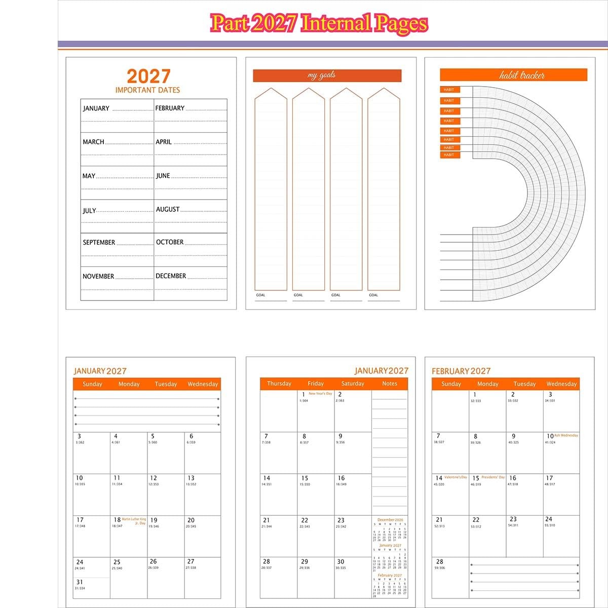 1Pcs 2026 Planner Weekly and Monthly, 2026-2028 Spiral Bound Notebook Calenda…