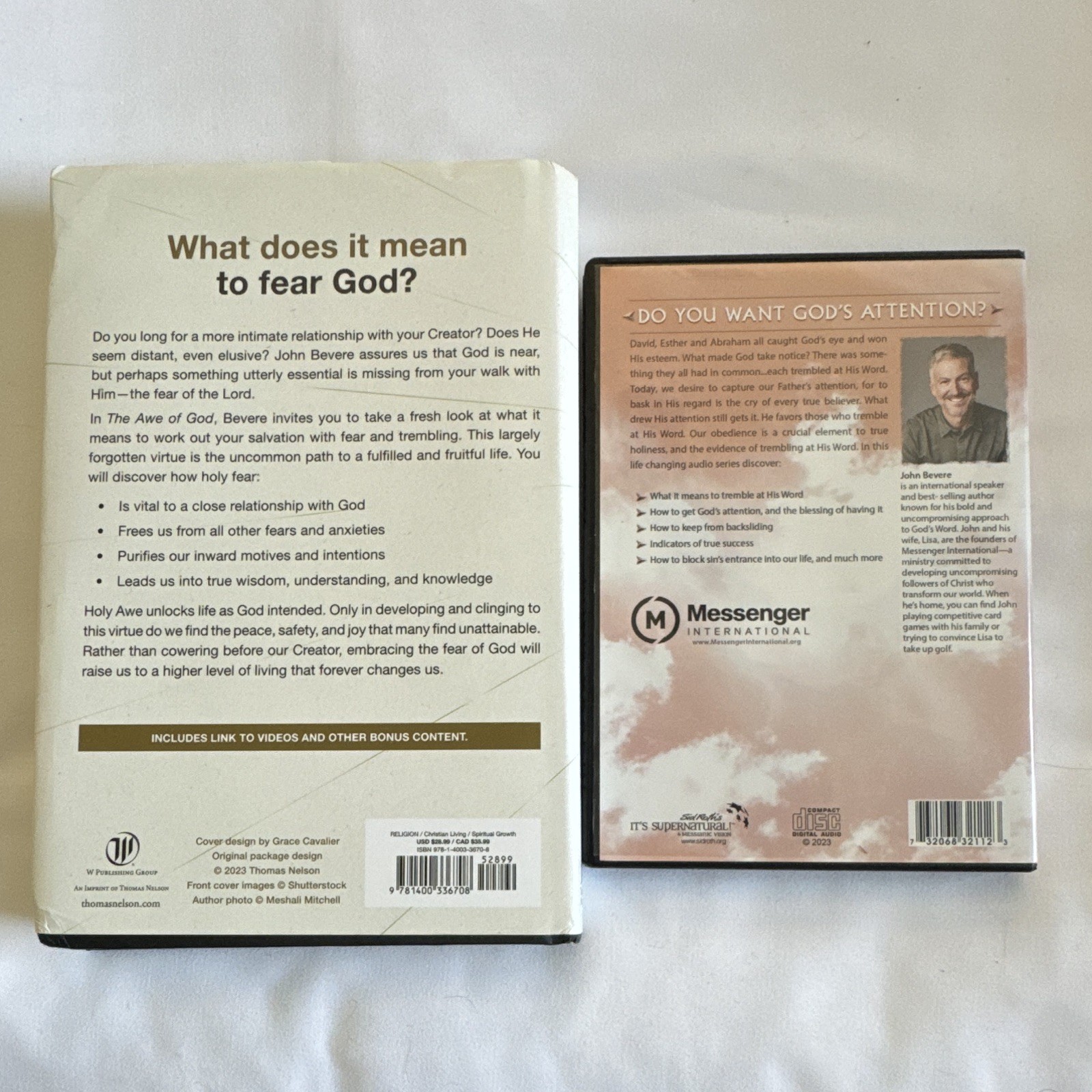 John Bevere The Awe of God Hardcover 2023 Thomas Nelson Messenger Int’l + Video