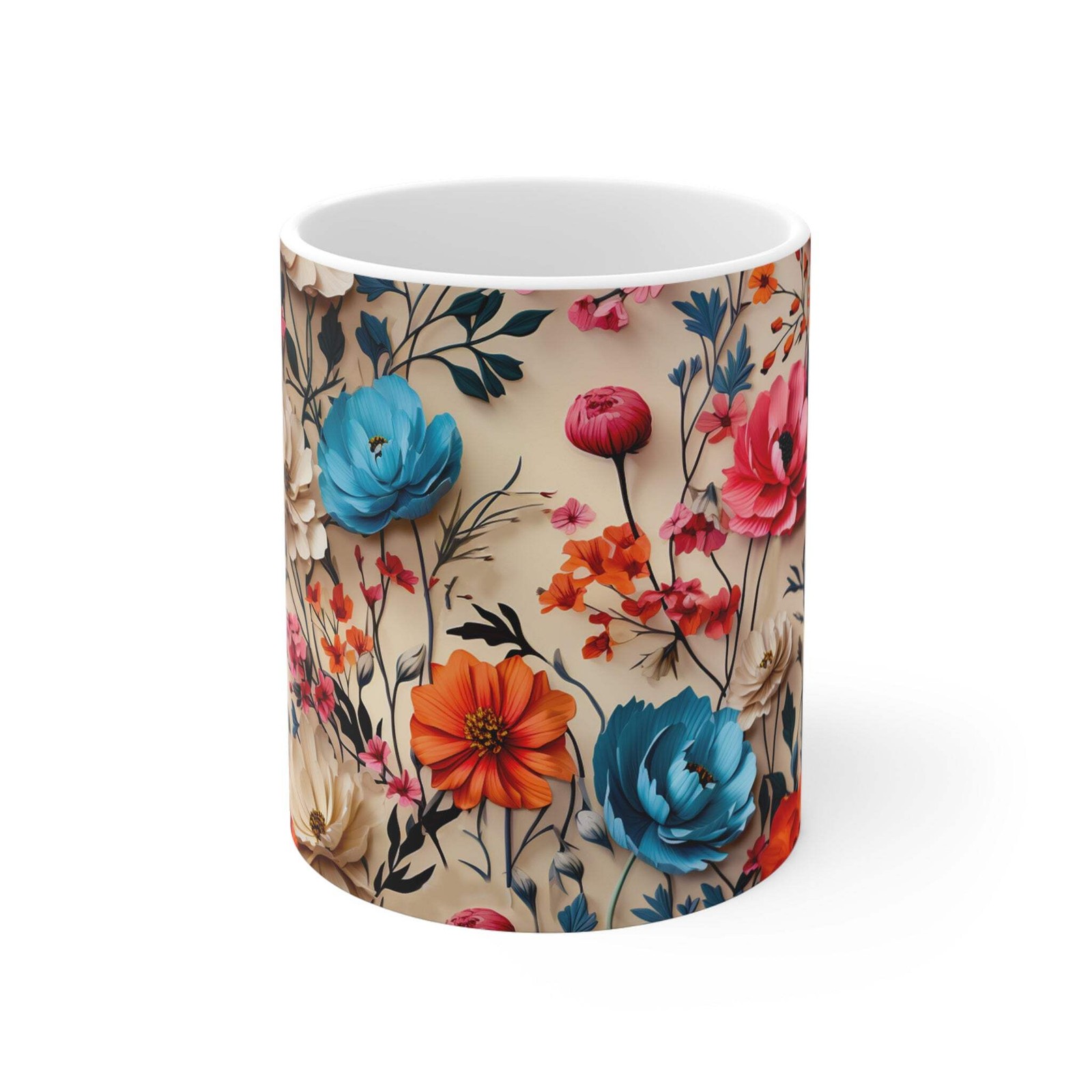 Vintage Floral Coffee Mug | Cottagecore & Boho Chic Mugs (11 oz.)