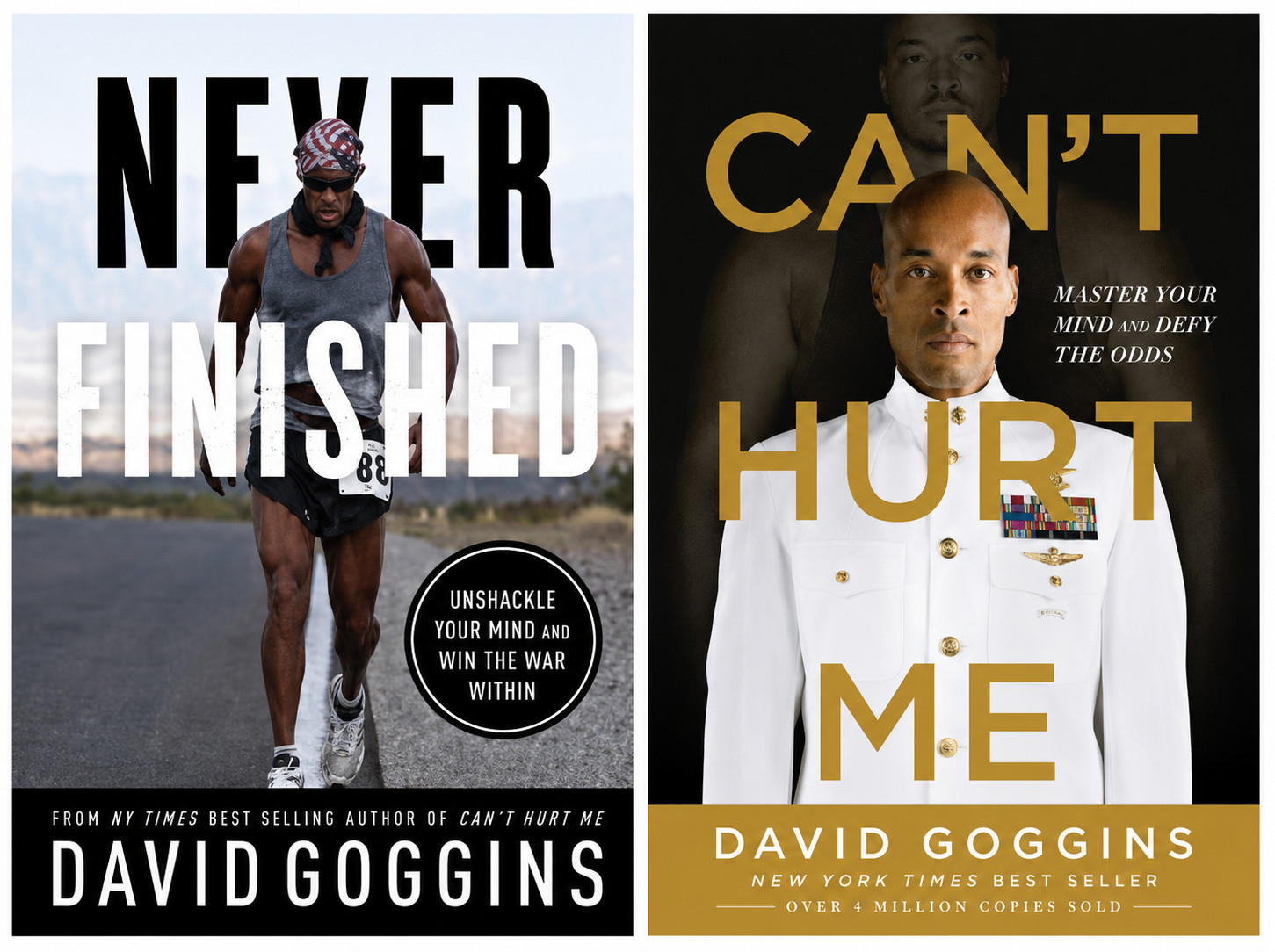 Can’t Hurt Me & Never Finished by David Goggins 2 Book Set Paperback UK Import