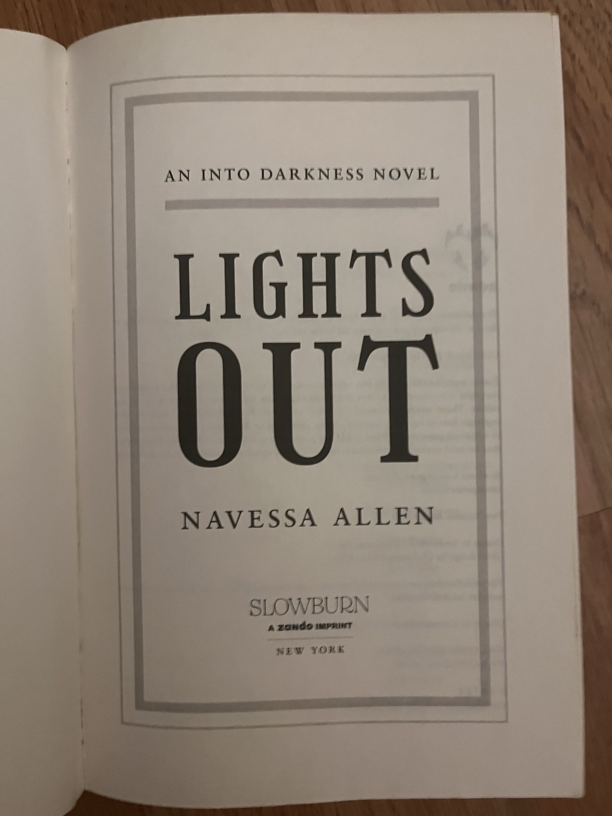 Lights Out (Into Darkness Ser. 1) Navessa Allen TPB 2024 Romance Suspense