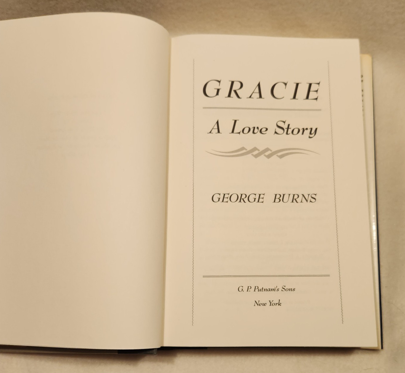 Gracie : A Love Story by George Burns (1988, Hardcover)