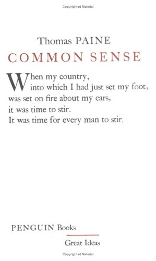 Common Sense Paperback Thomas Paine