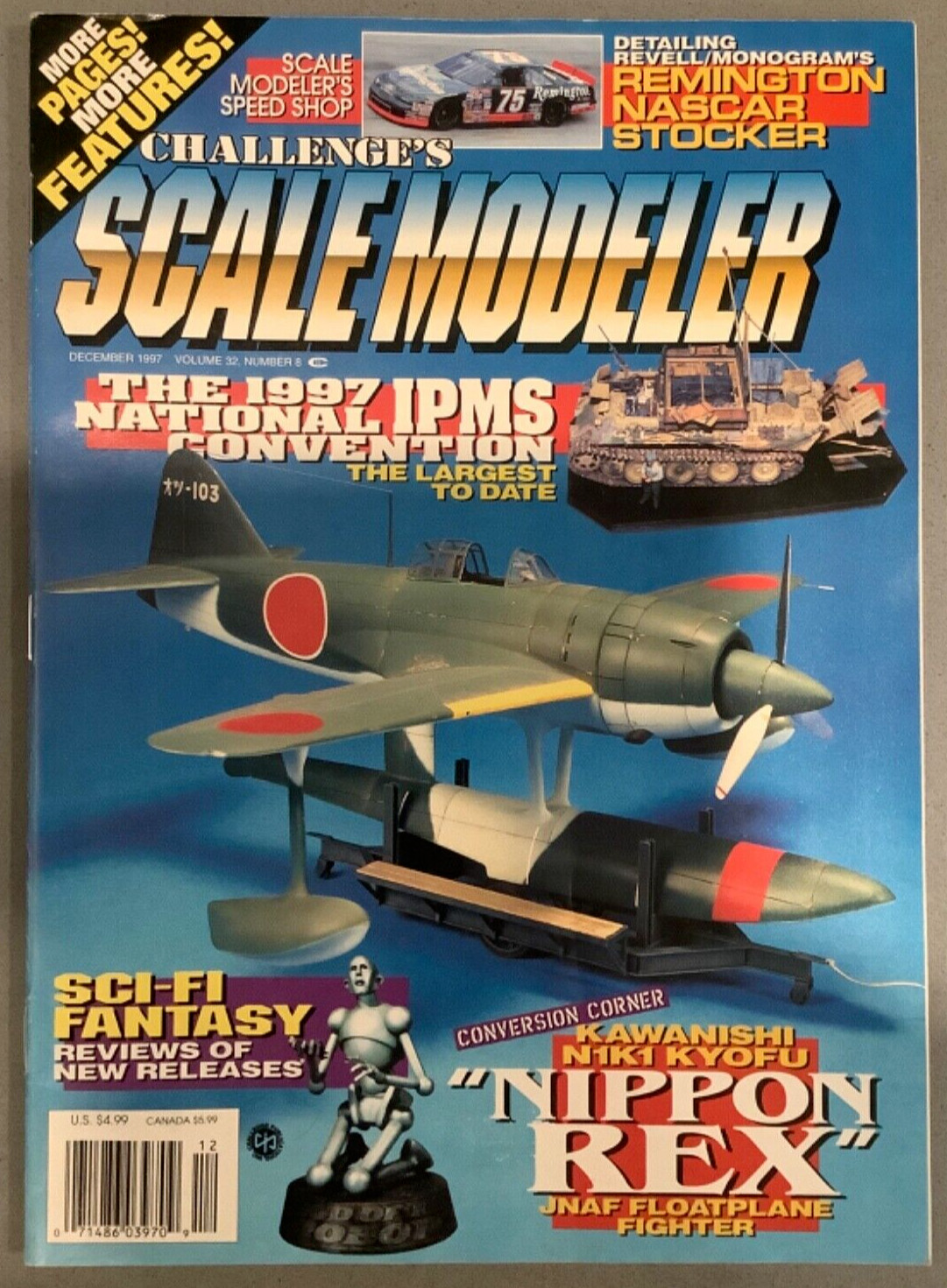 Scale Modeler Challenge’s Vol 32 # 8 Dec 1997 Kawanishi N1K1 Kyofu Nascar Revell