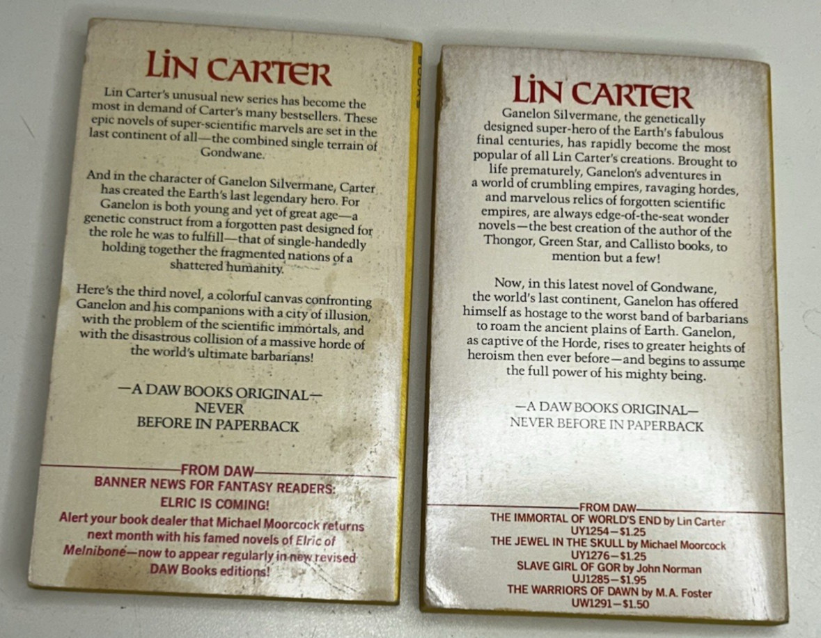 Lot of 11 Lin Carter PB Books VTG Zanthodon Thongor World’s End 1980s