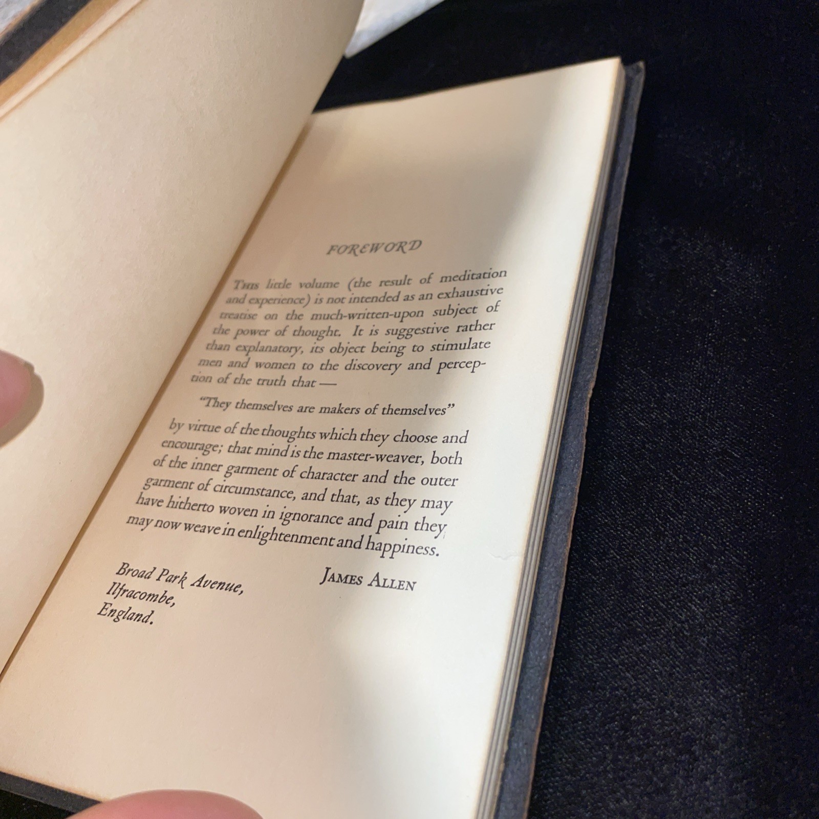 As A Man Thinketh, by James Allen, RARE Leather Authorized Edition Booklet w/Box