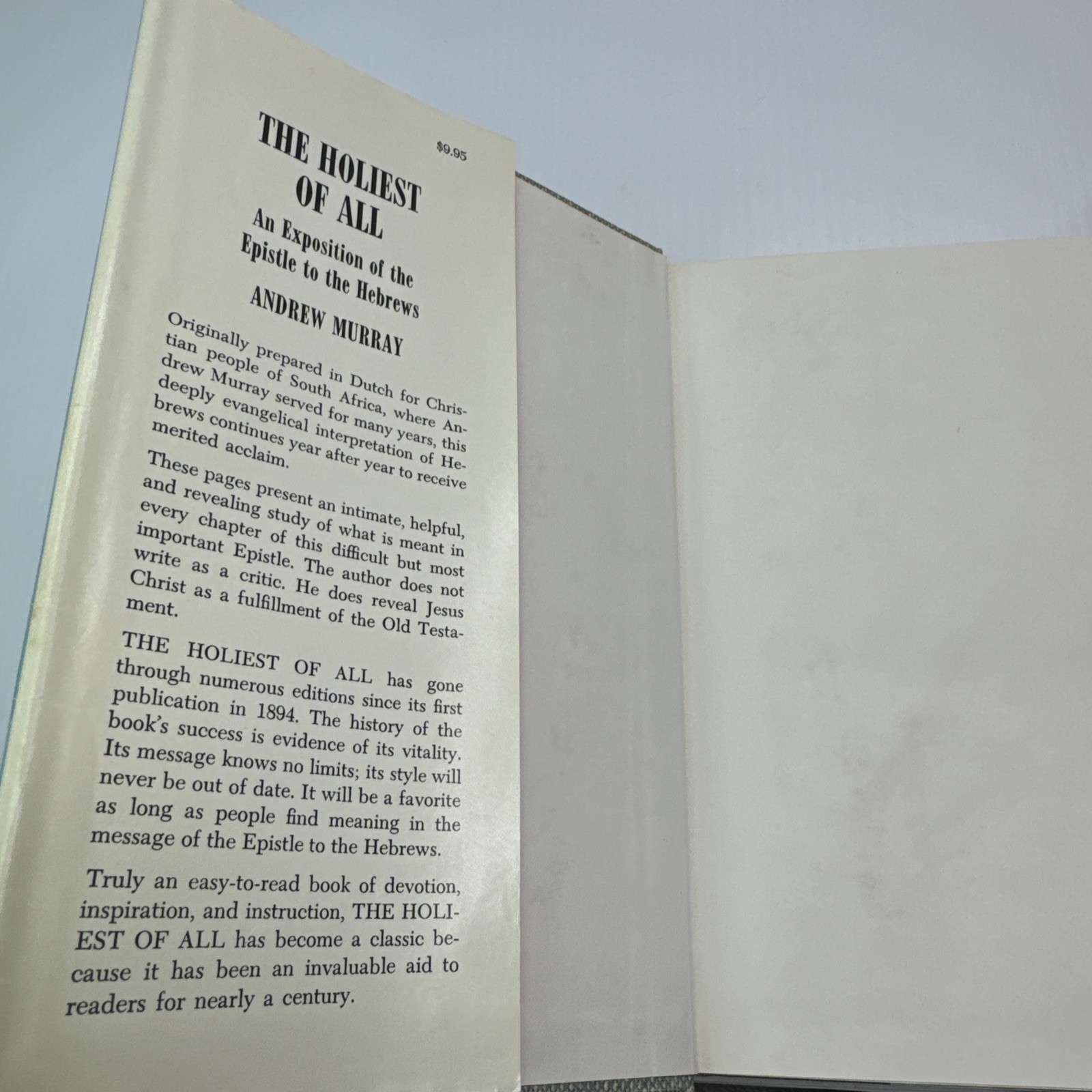 The Holiest of All Andrew Murray HC Revell Comp Exposition of Epistle to Hebrews