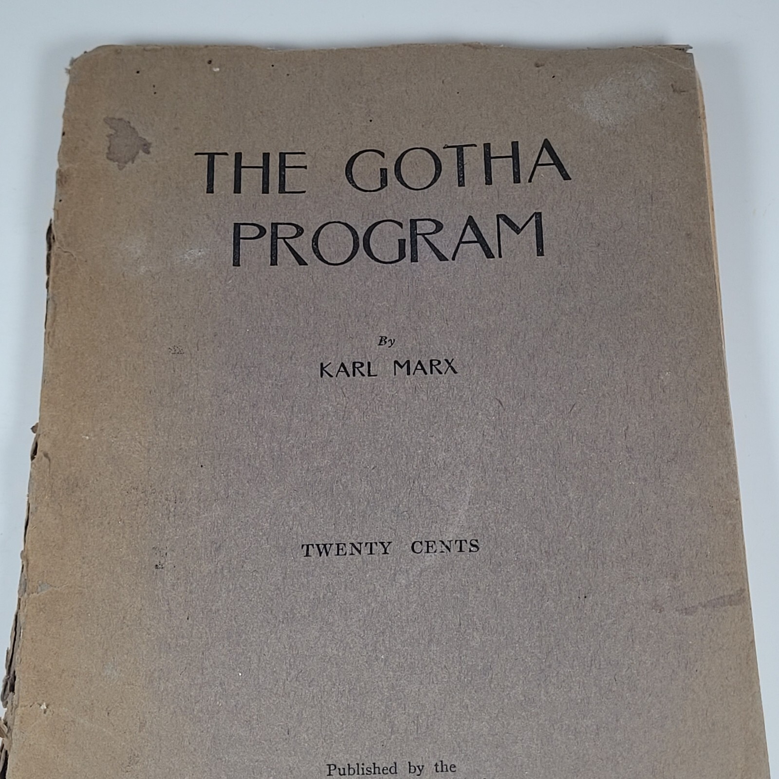 The Gotha Program by Karl Marx New York Labor News 1922 Lots of Wear Rare HTF