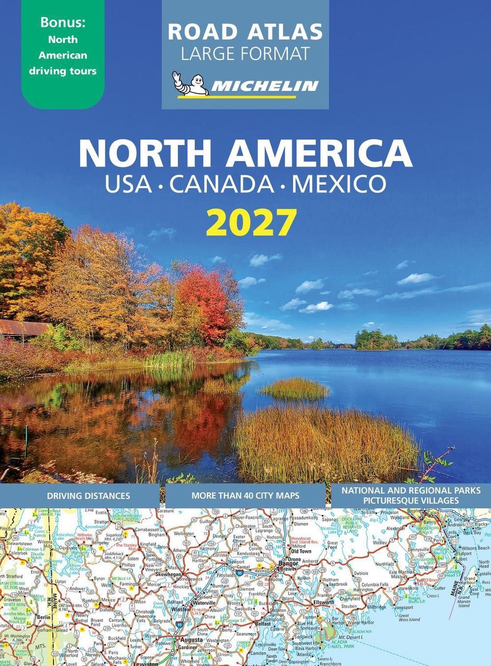USA – Canada – Mexico 2027 Atlas (Large Format A3-Paperback) by Michelin (French